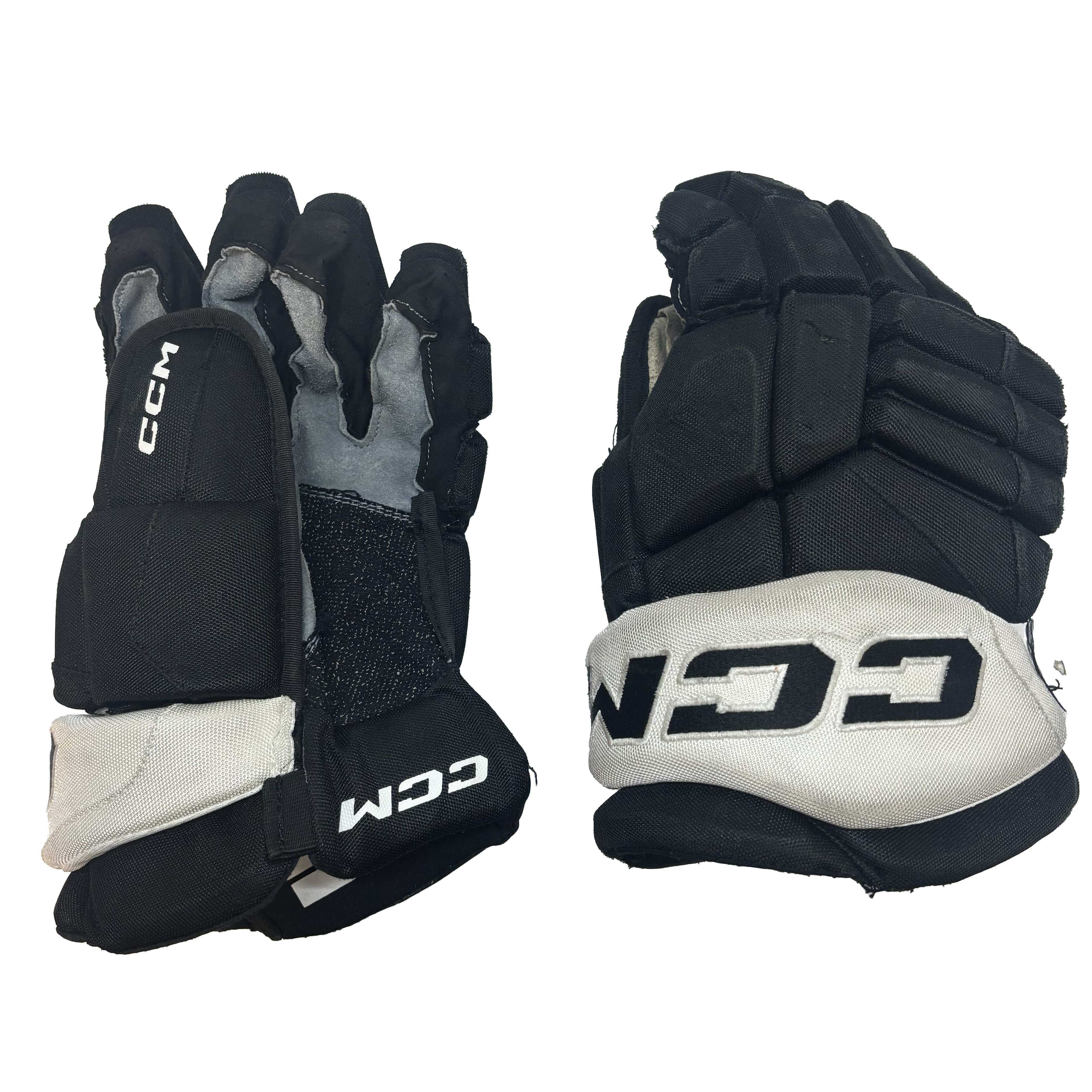 CCM HGJS - Used CHL Pro Stock Hockey Gloves (Black/White)